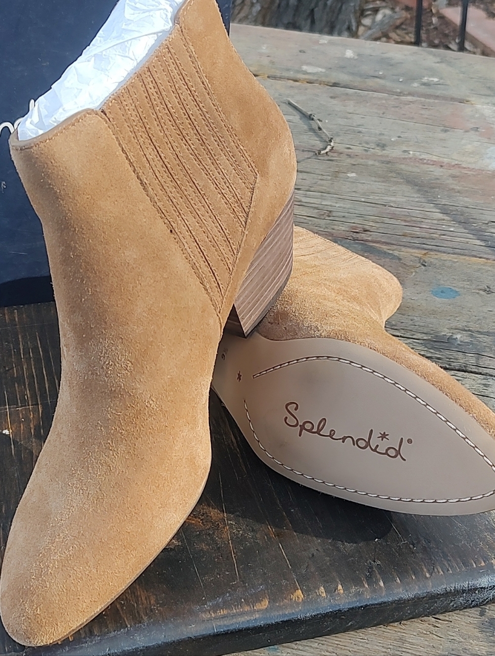 Splendid -Tan Suede Chelsea Ankle Boots for Women Sz9